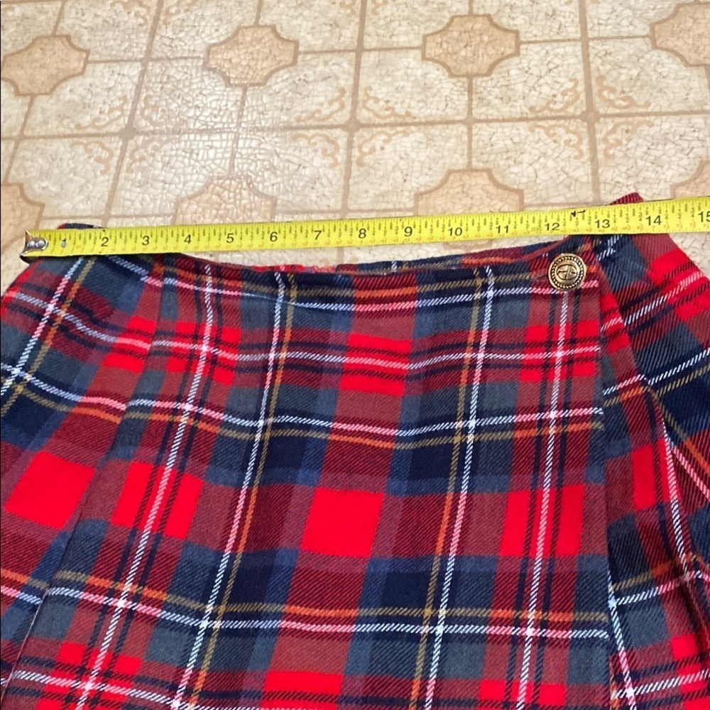 Vintage ILGWU Wool Red and Blue Plaid Women's Skirt Heitage Tweed Fall - Picture 6 of 13